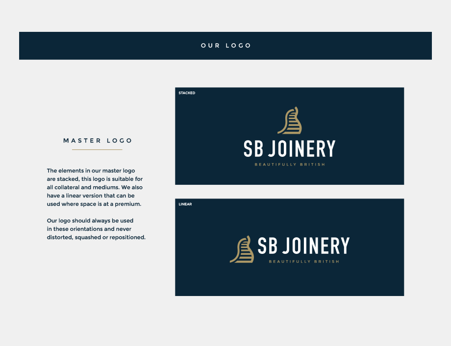 SB Joinery logo design and branding.