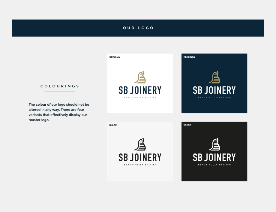 SB Joinery logo design and branding.