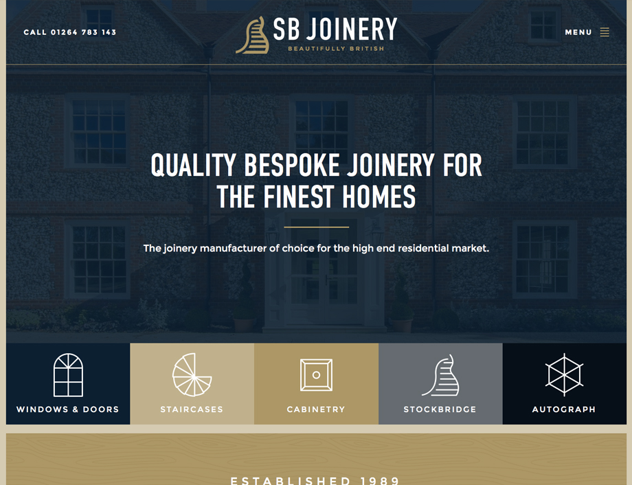 SB Joinery WordPress website.