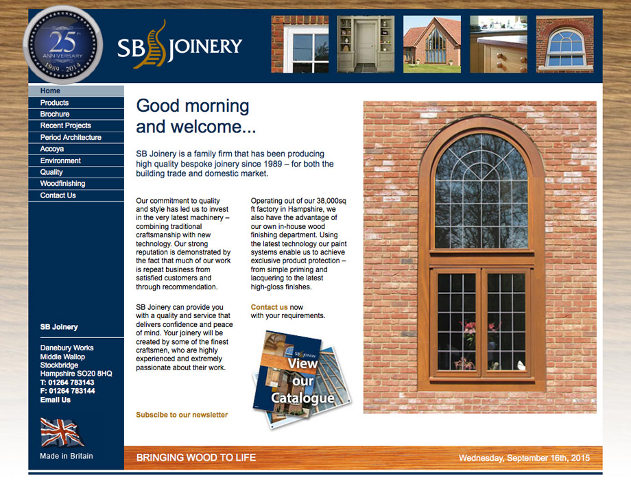 SB Joinery old website