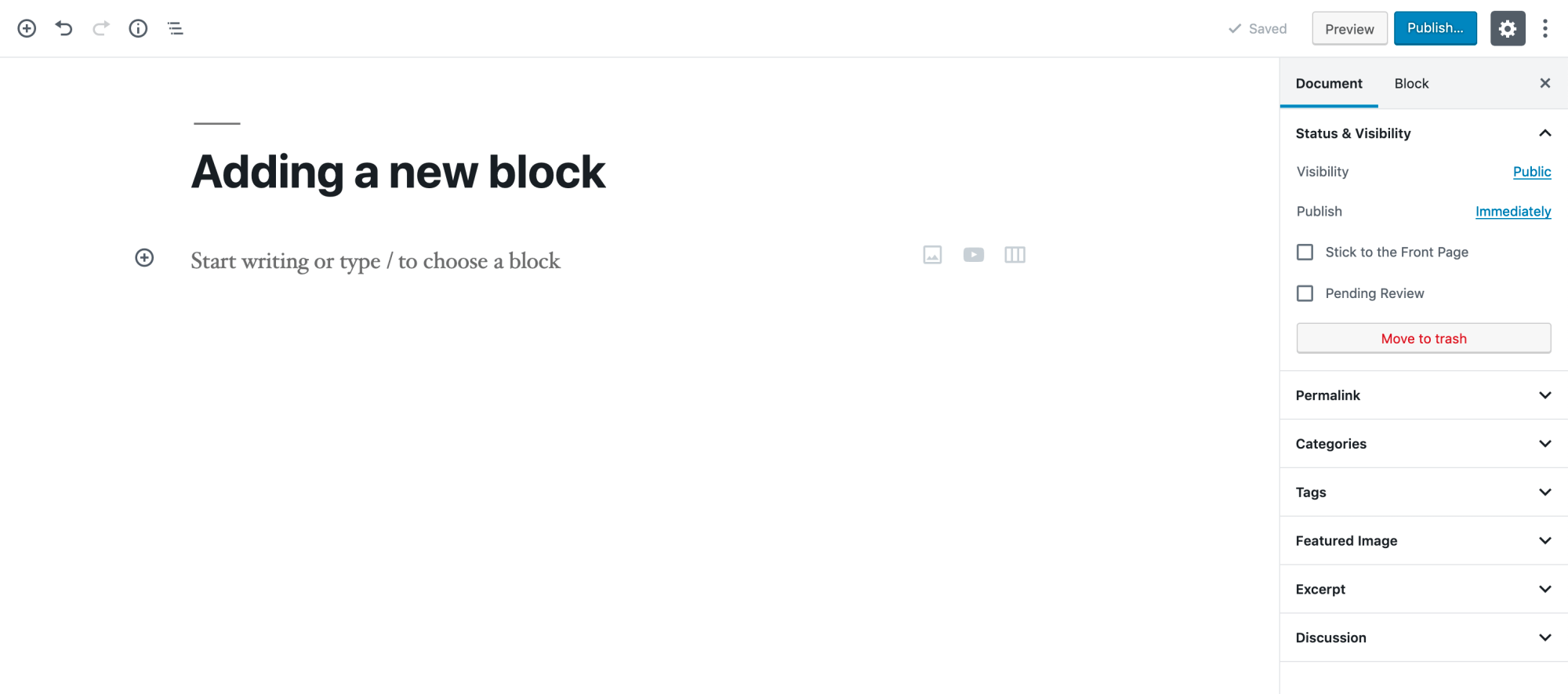 Adding a New Block WordPress