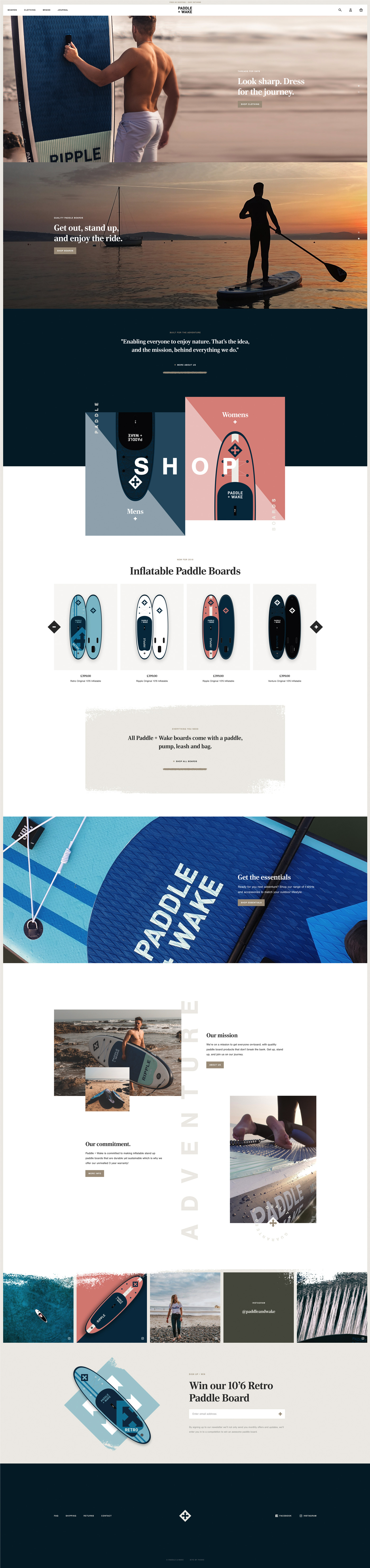 Fhoke Design Paddle & Wake Shopify Website