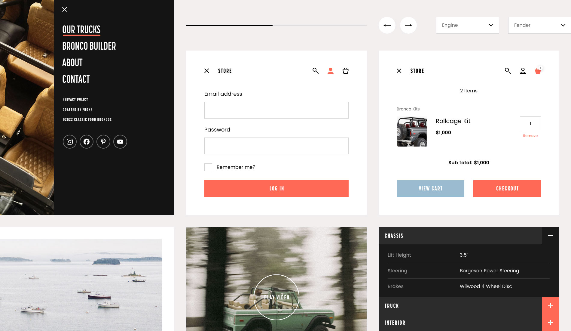 Classic Ford Broncos User Interface Design by London WordPress agency Fhoke