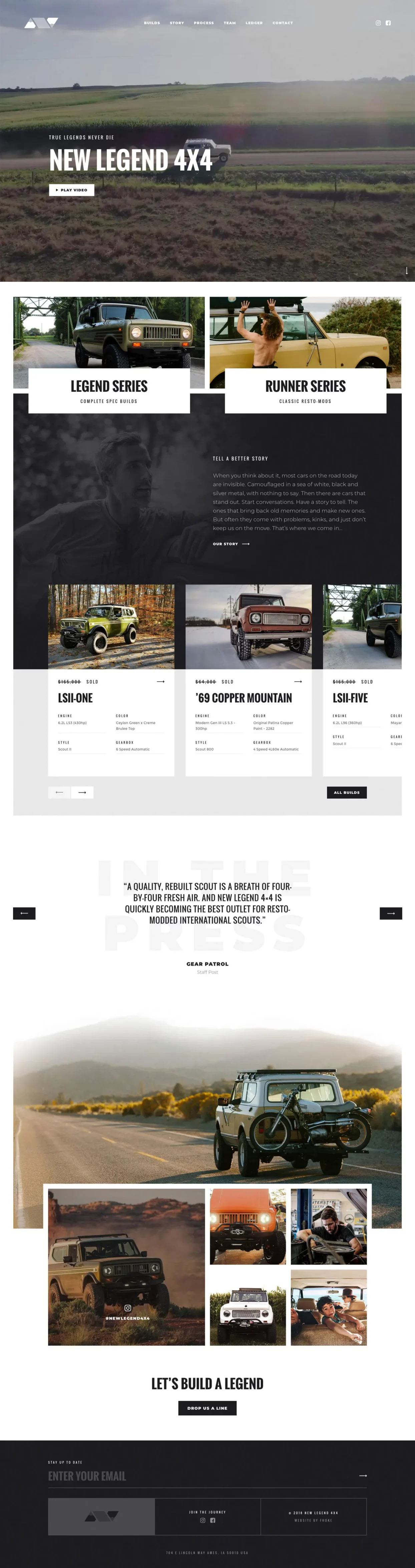 New Legend 4x4 WordPress website designed by web design agency Fhoke.