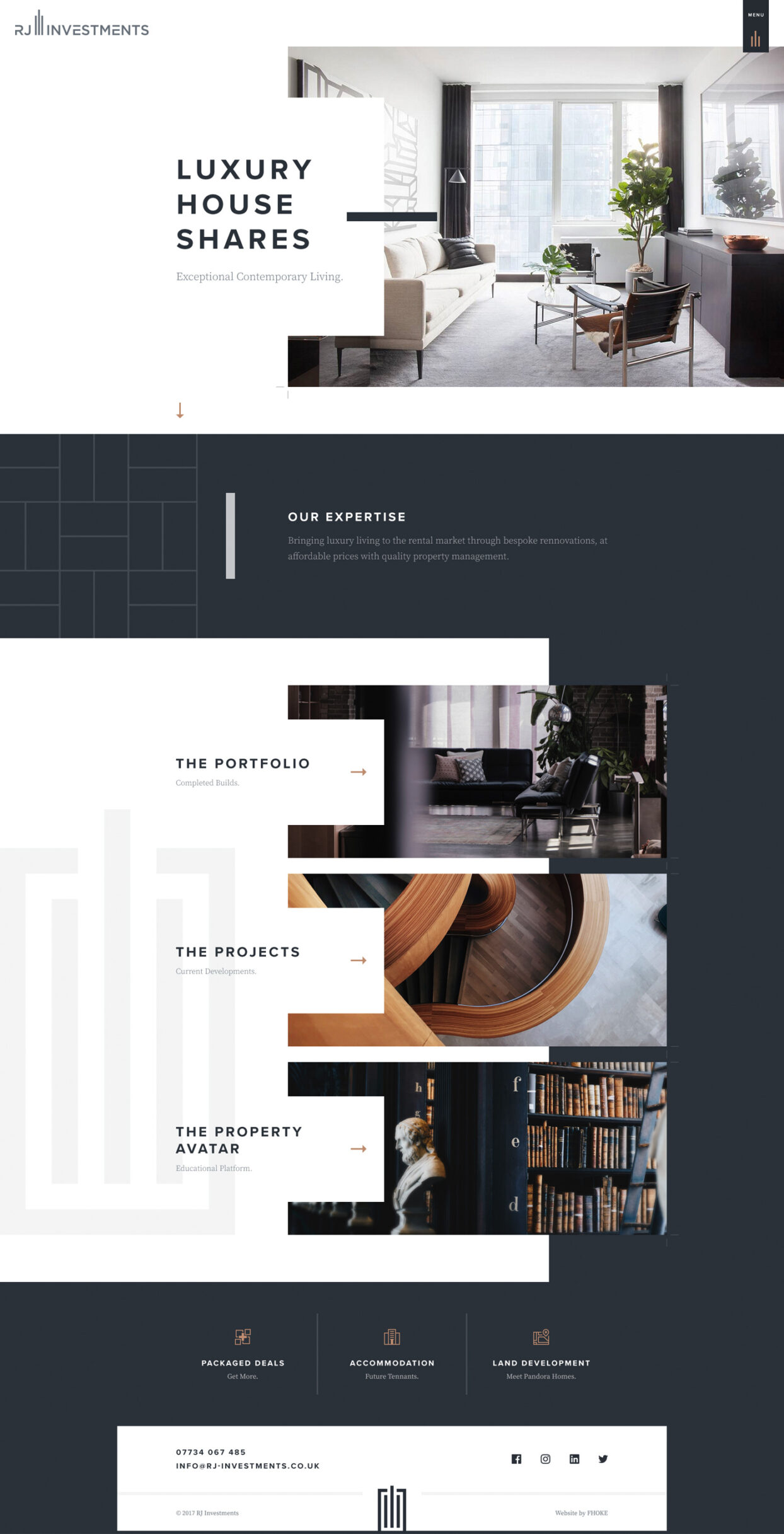 Fhoke Design RJ Investments Website