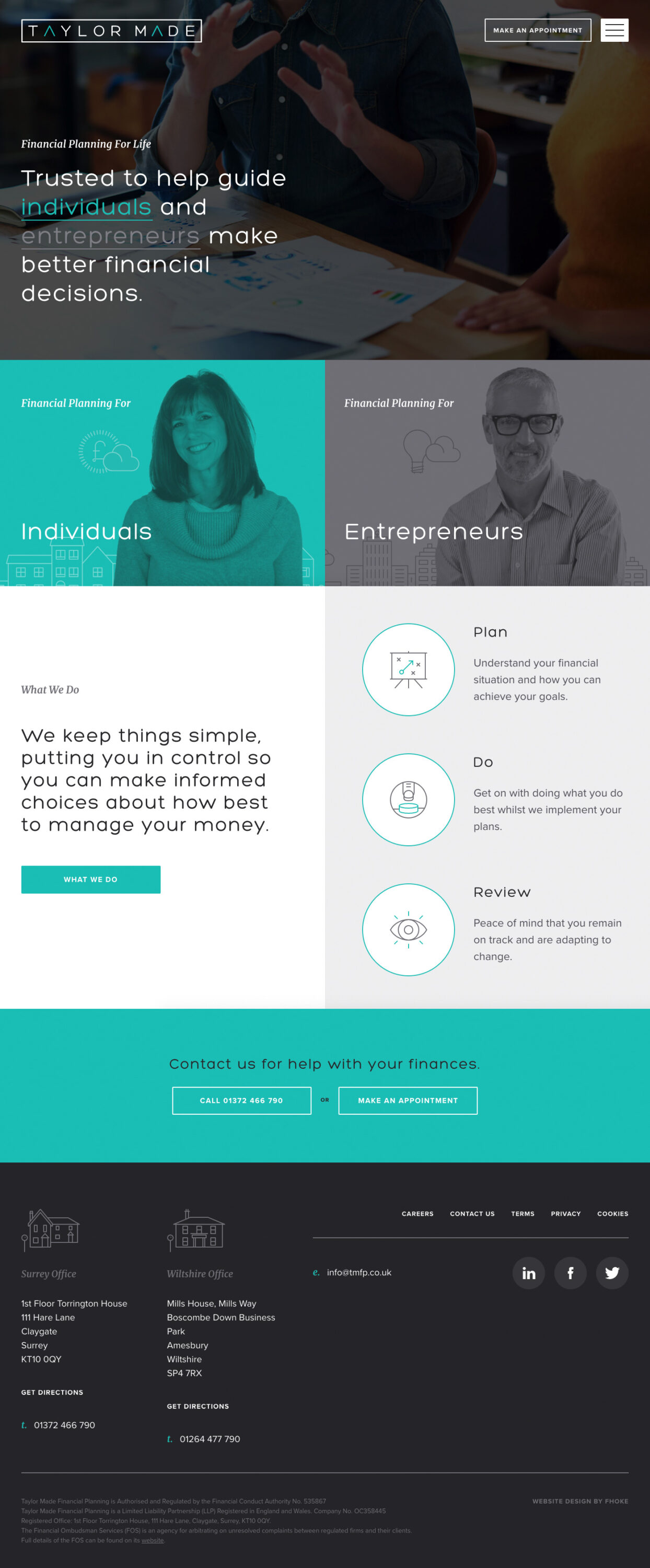 Fhoke Design Taylor Made Financial Planning Website