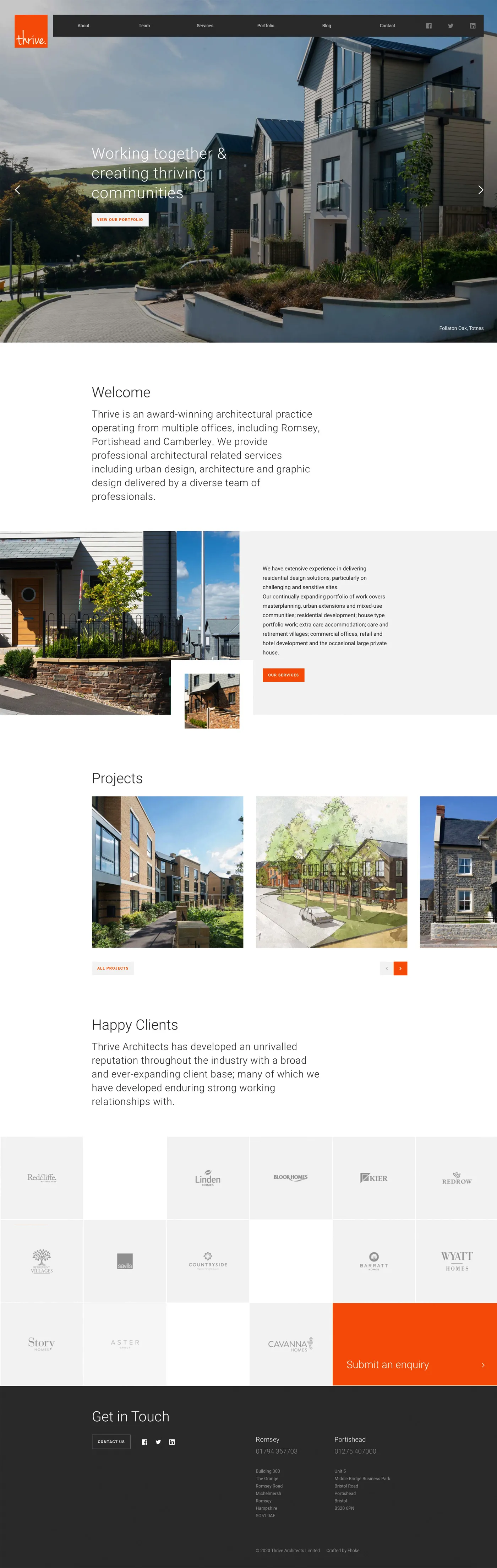Thrive Architects WordPress website designed by web design agency Fhoke.