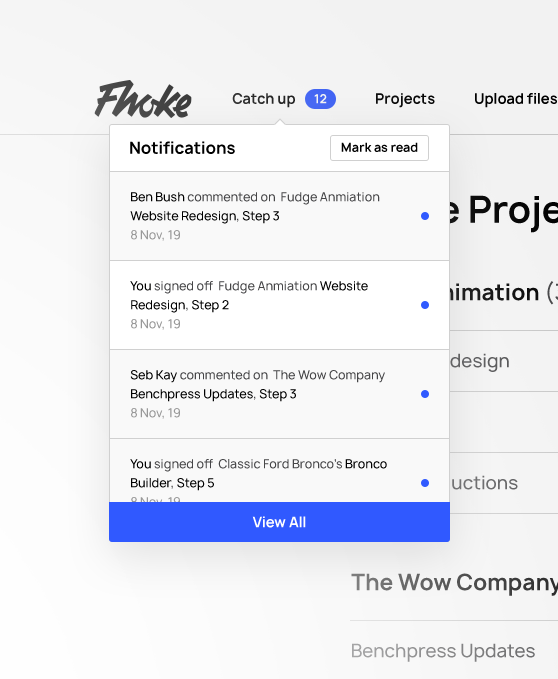 Fhoke Client Portal Notifications