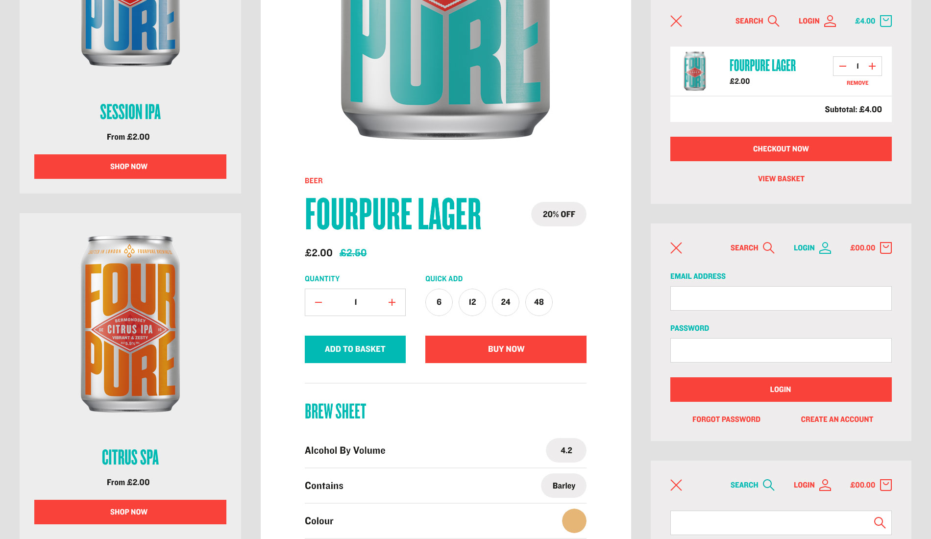 Fourpure Brewing Co. Shopify store by Shopify agency Fhoke