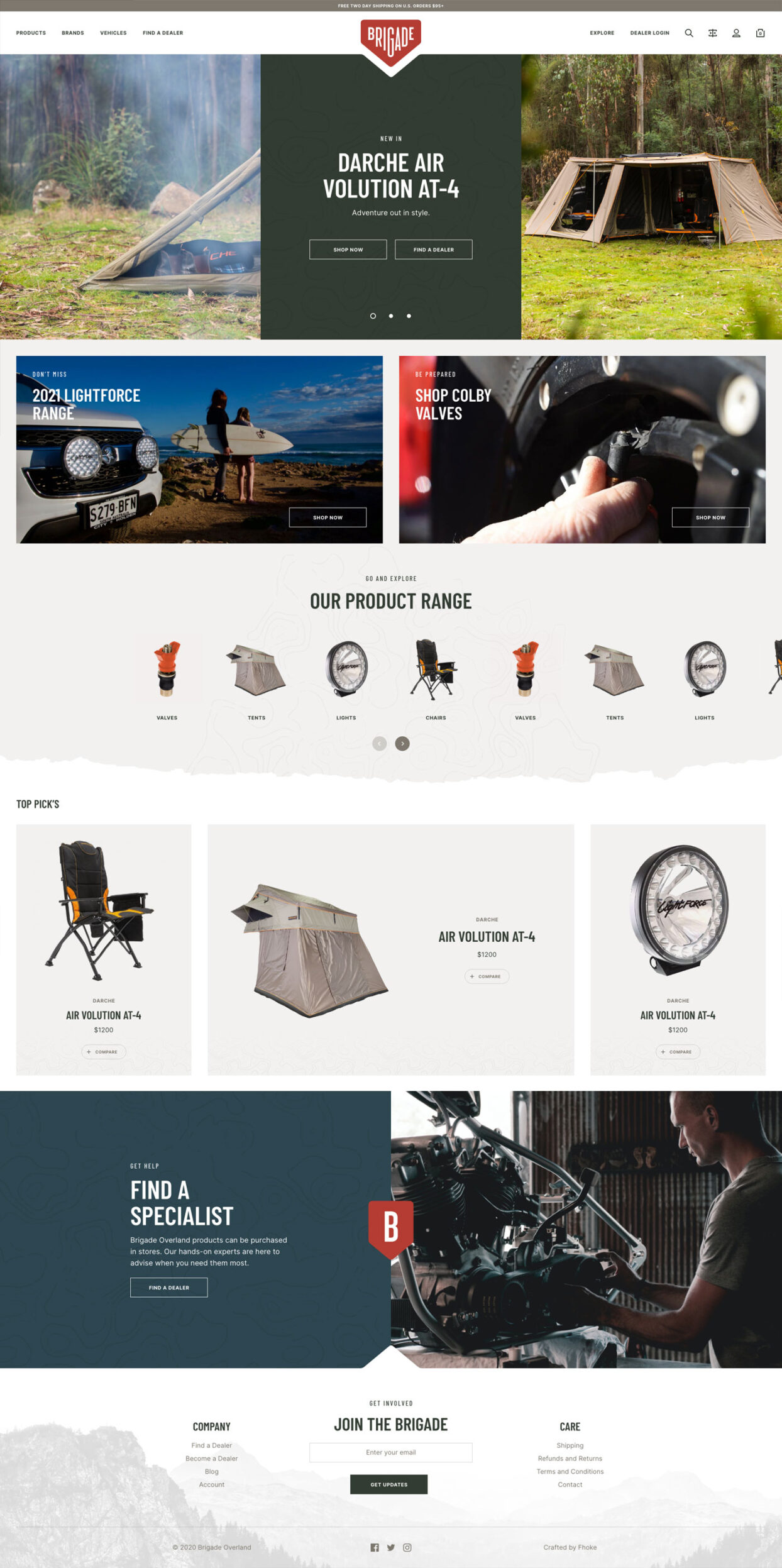 Brigade Overland Woocommerce Shop by London WordPress agency Fhoke