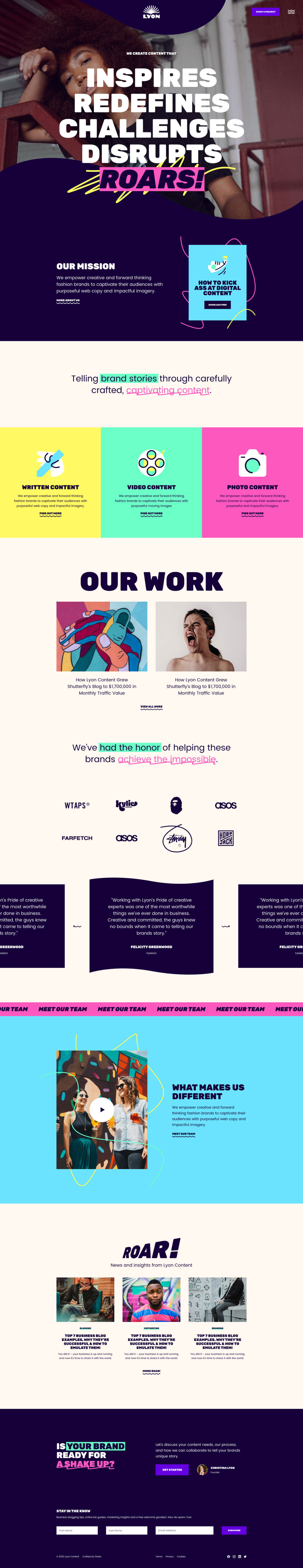 Lyon Content WordPress website design by London digital design agency Fhoke