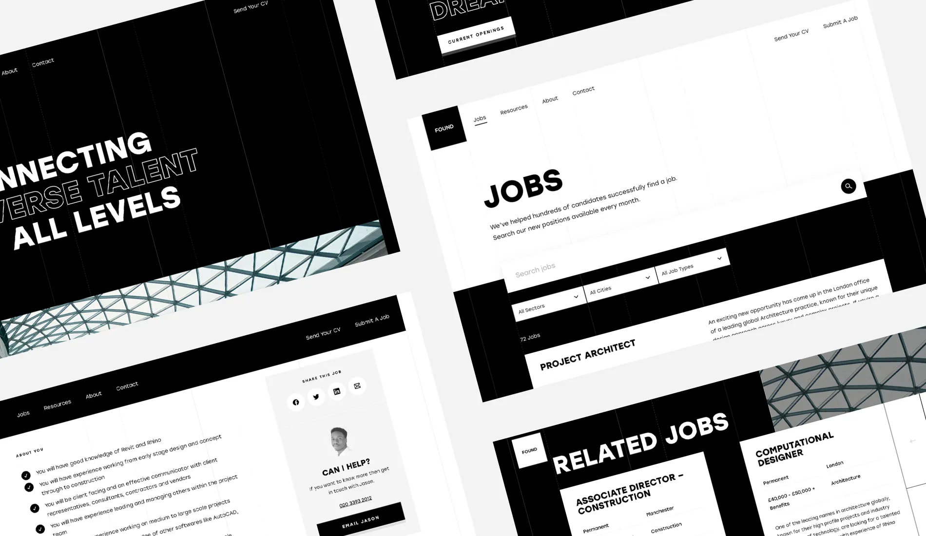 Recruitment website design for recruitment agency FOUND Careers