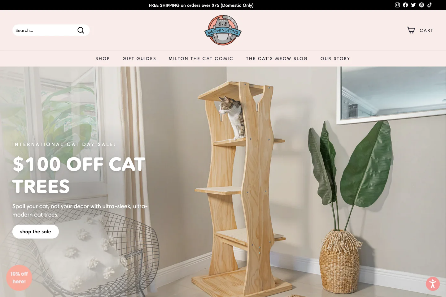 Meowingtons Shopify Website