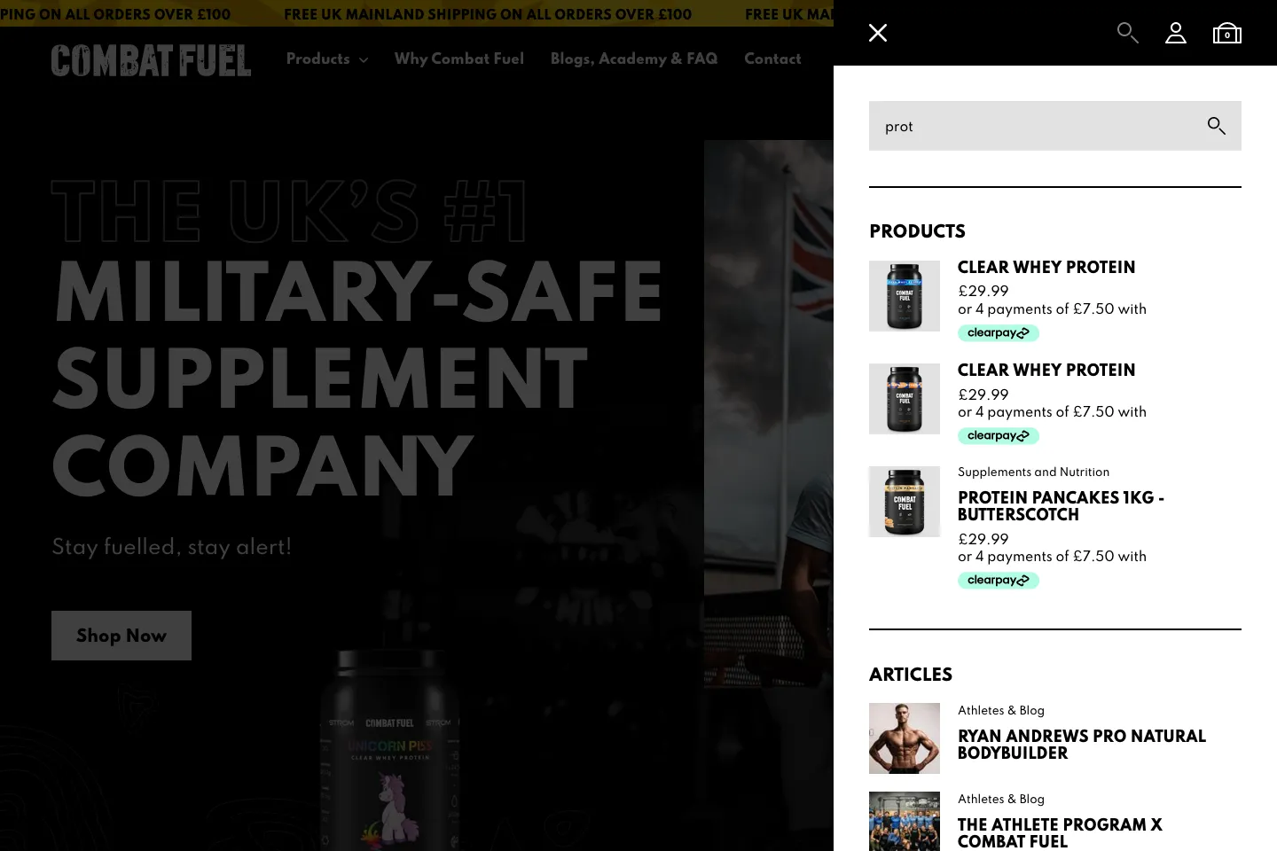 Combat Fuel Website