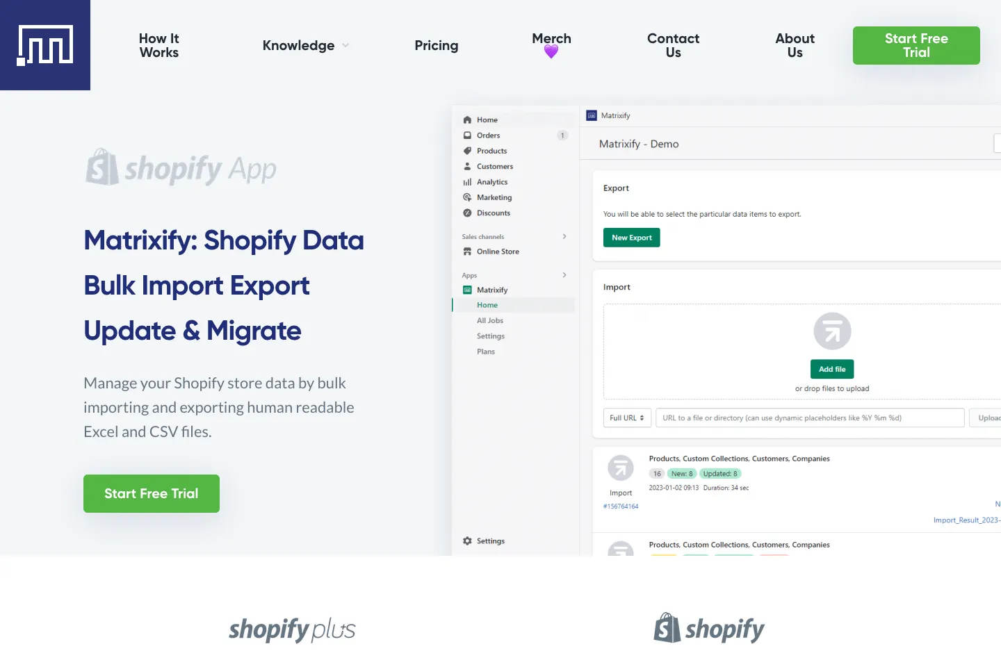 Matrixify Shopify App