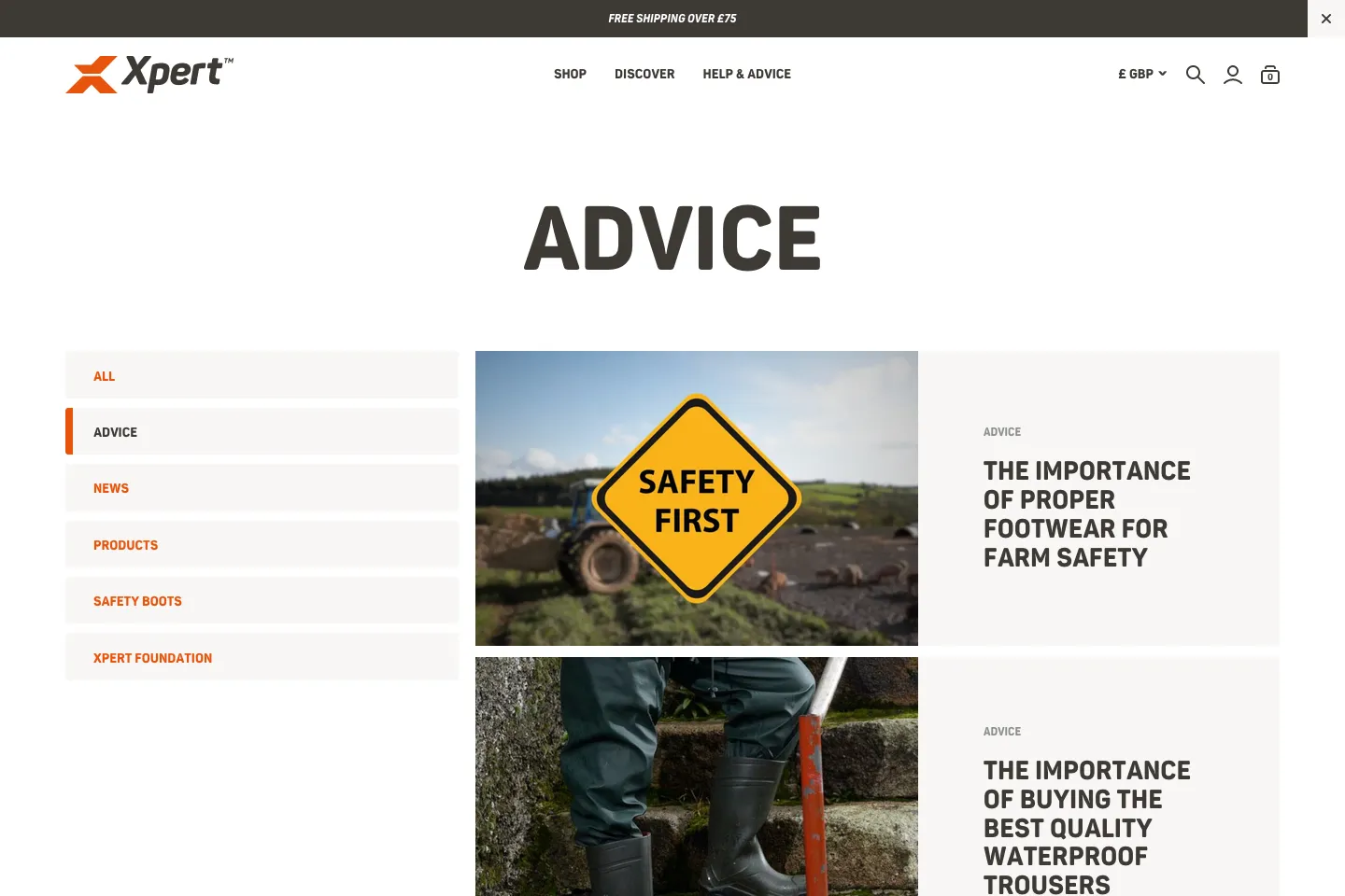 Xpert Workwear Website