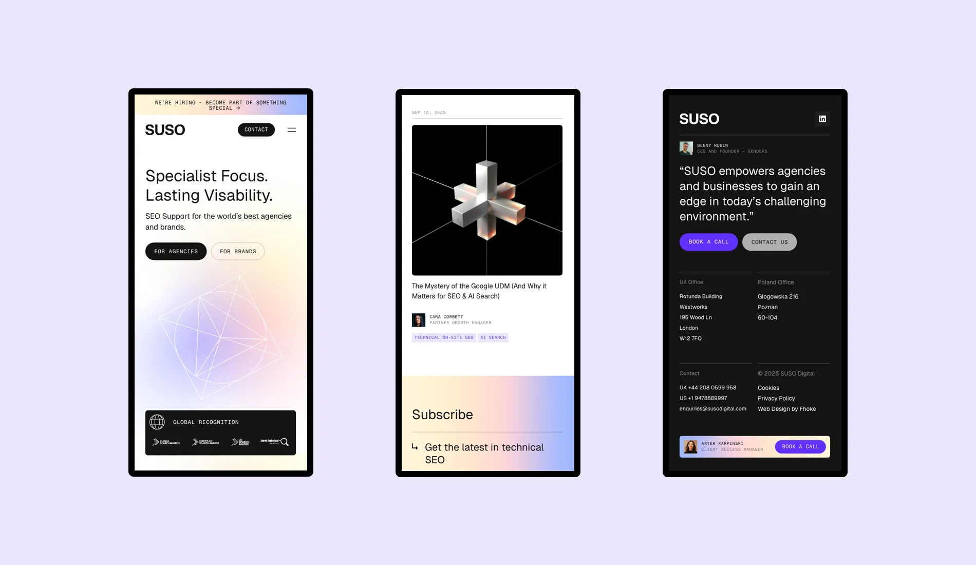 SUSO Mobile Website Design
