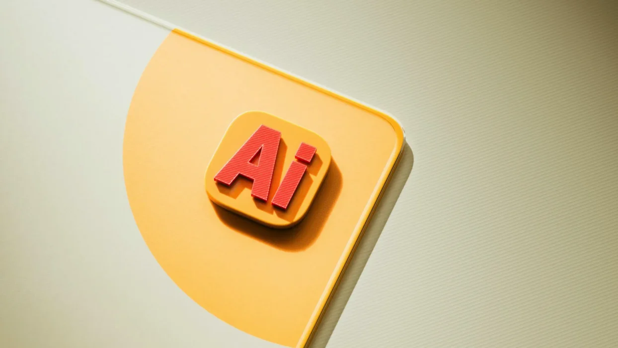 Close-up of the adobe illustrator icon on a light background