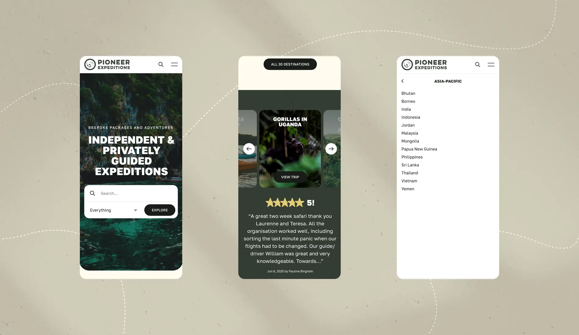 Pioneer Expeditions Website Design