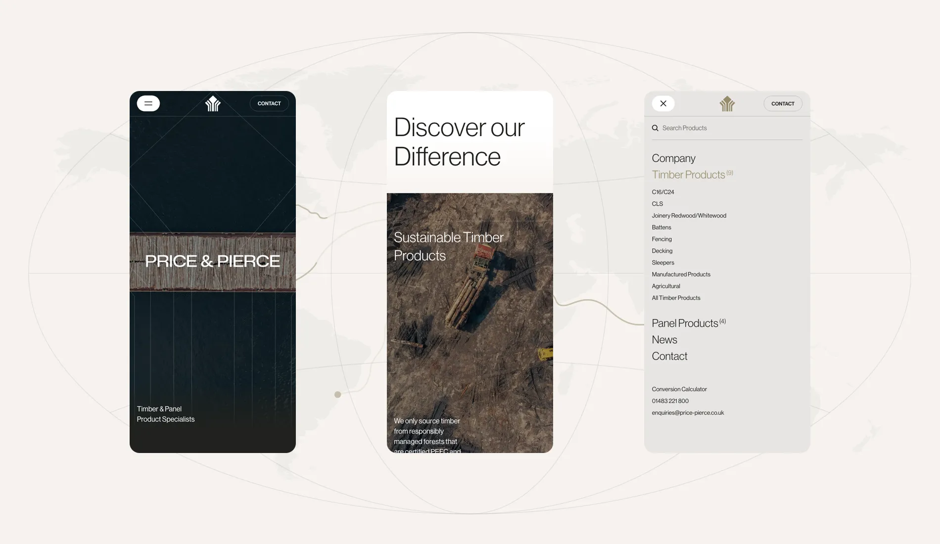 Price & Pierce Mobile Website Design