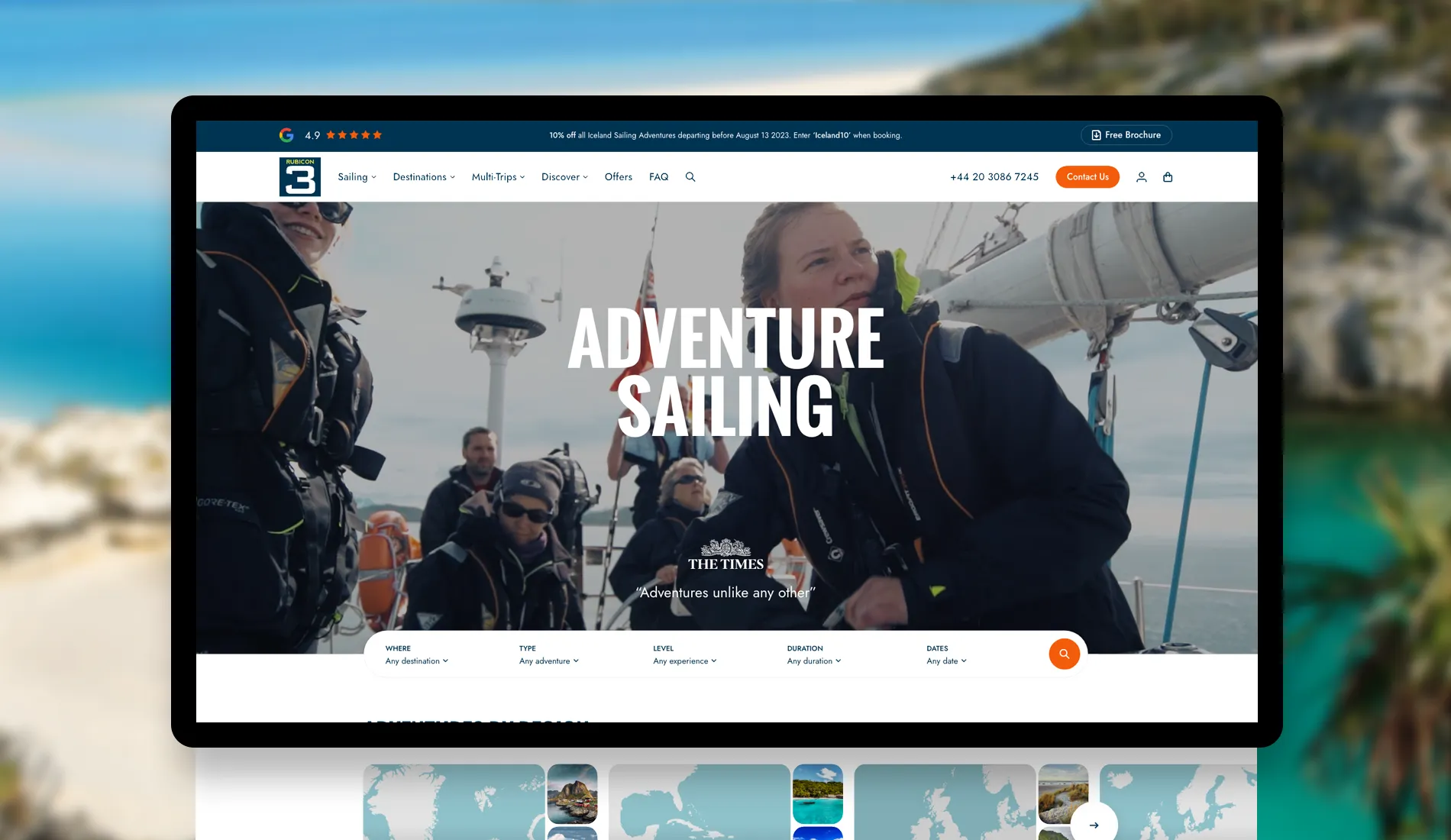 Rubicon 3 Adventure Website Design