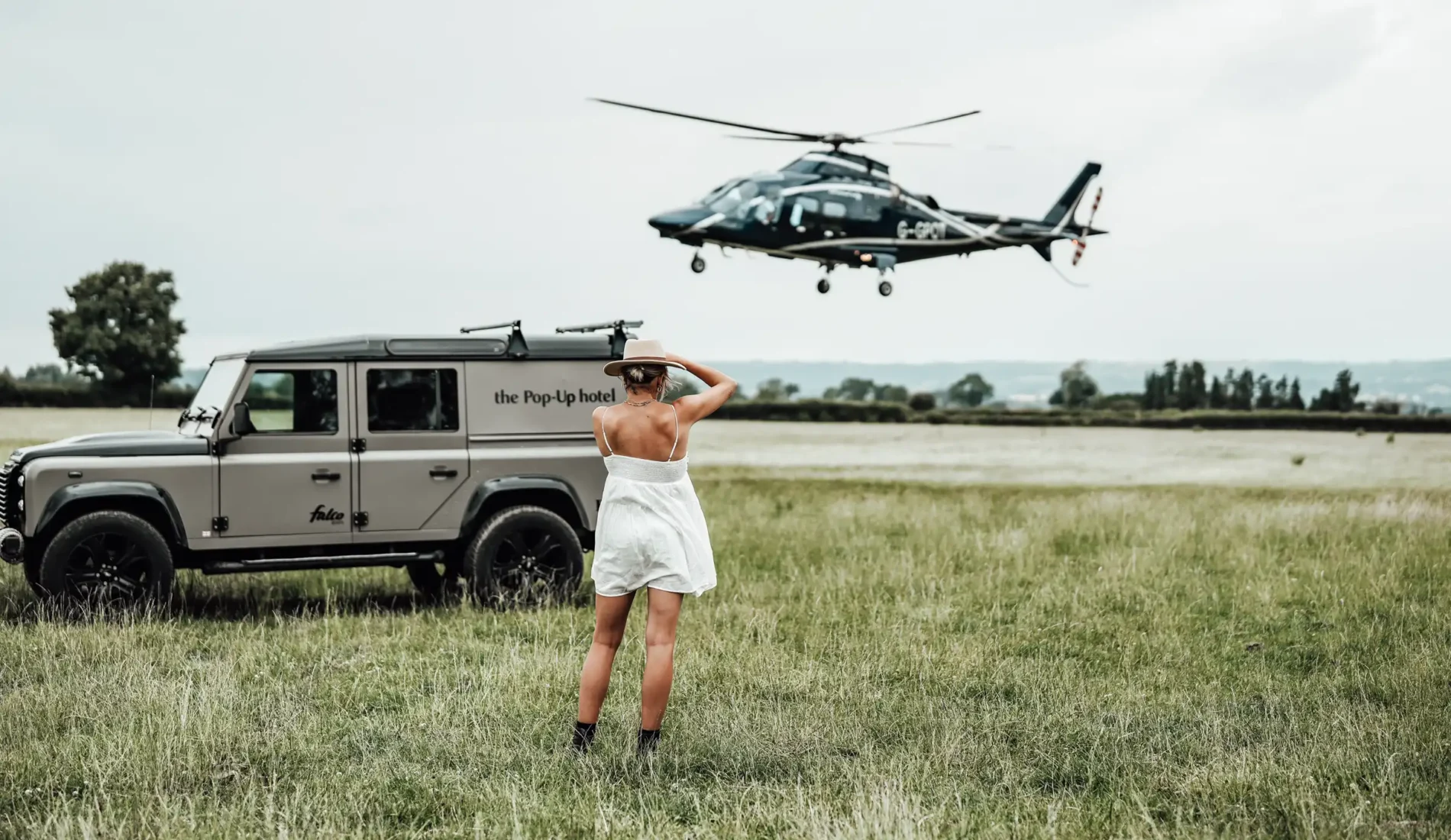 The Pop-Up Hotel Land Rover and Helicopter Transfers