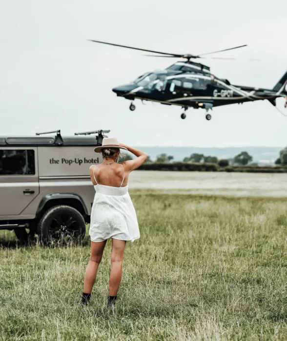 The Pop-Up Hotel Land Rover and Helicopter Transfers