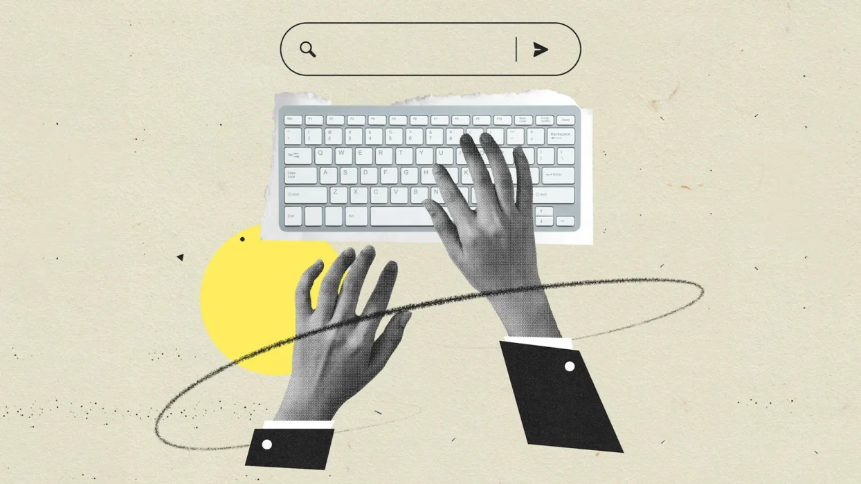 Hands typing on keyboard