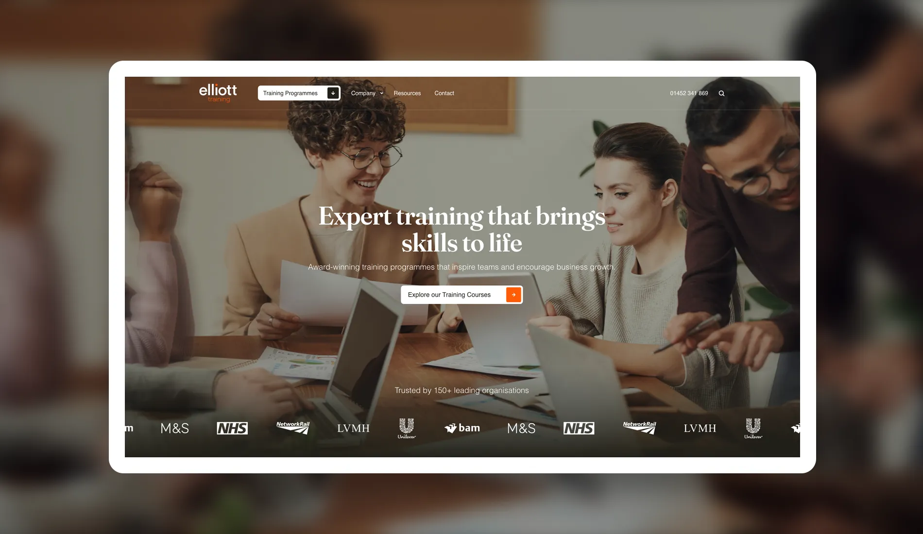 Elliott Training Website by Fhoke Web Agency