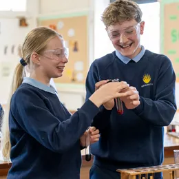 School pupils in science class