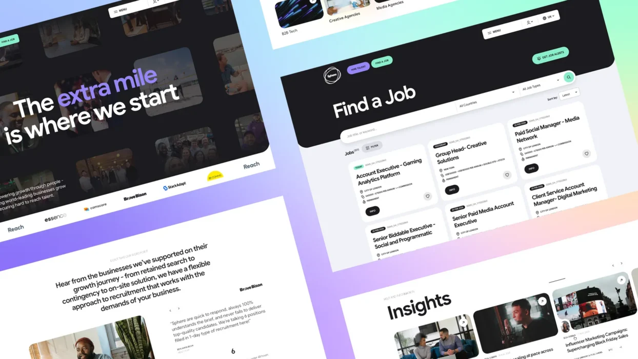 Sphere Recruitment website elements by Fhoke