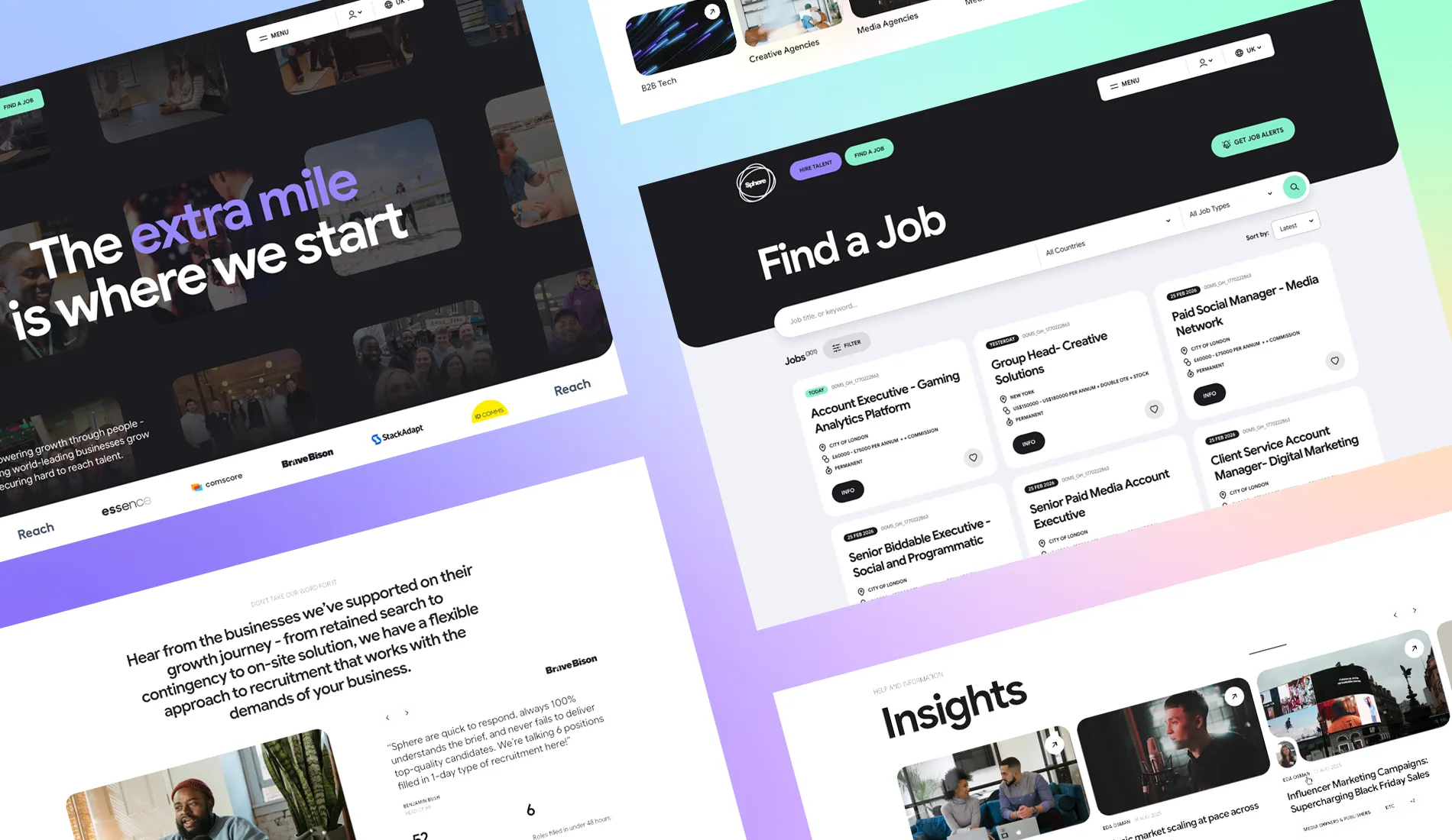 Sphere Recruitment website elements by Fhoke