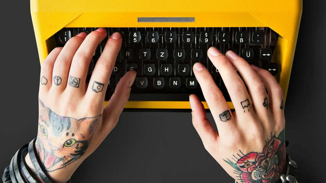 Tattoo Typewriter Machine Letter Journalism Concept