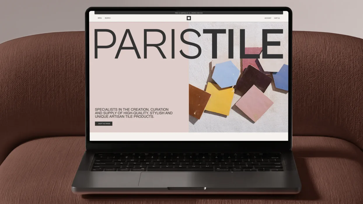 Paris Tile Website on Macbook
